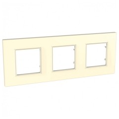 Рамка Unica Quadro 3 поста бежевая