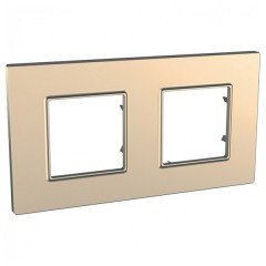 Рамка Unica Quadro 2 поста медь