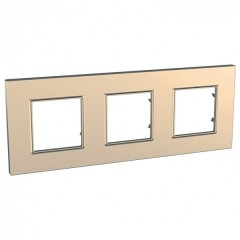 Рамка Unica Quadro 3 поста медь