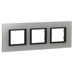 Рамка Unica Class 3 поста белое стекло