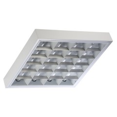 Накладной светильник TL424 4х24 Вт ЭПРА, 593х593, зеркальный классический растровый