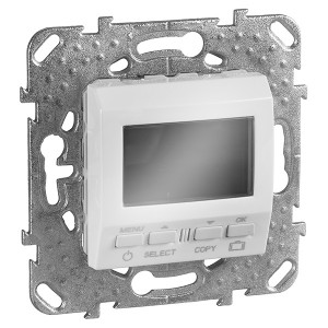 Отзывы Терморегулятор  комнатный (от +5 до +35 градусов) программируемый 8А SE Unica, белый