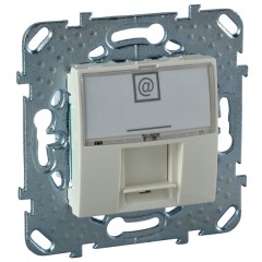 Розетка компьютерная  1хRJ 45 кат. 5е с полем для надписи SE Unica, бежевый