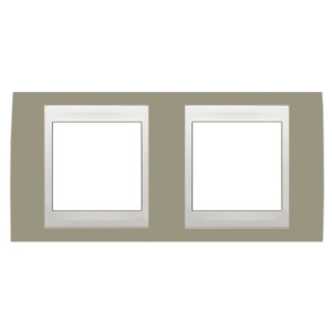 Обзор Рамка Unica хамелеон 2 поста горизонтальная коричневый/белая