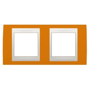 Обзор Рамка Unica хамелеон 2 поста горизонтальная оранжевый/белая