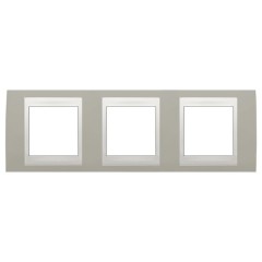 Рамка Unica хамелеон 3 поста горизонтальная серый/белая