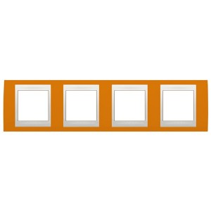 Купить Рамка Unica хамелеон 4 поста горизонтальная оранжевый/белая