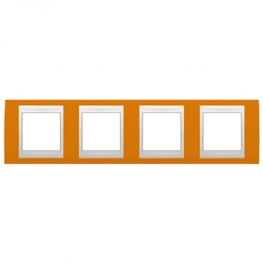 Купить Рамка Unica хамелеон 4 поста горизонтальная оранжевый/белая