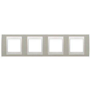 Обзор Рамка Unica хамелеон 4 поста горизонтальная серый/белая