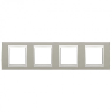 Обзор Рамка Unica хамелеон 4 поста горизонтальная серый/белая