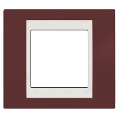 Рамка Unica хамелеон 1 пост гранат/белая