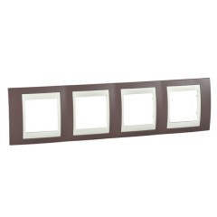 Рамка Unica хамелеон 4 поста горизонтальная лиловый/бежевая