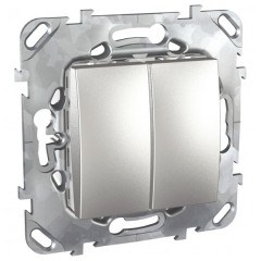 Двухклавишный переключатель   SE Unica Top, алюминий