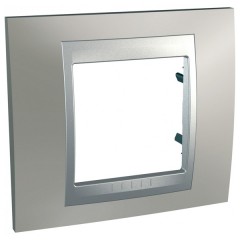 Рамка Unica Top 1 пост Никель-Алюминий