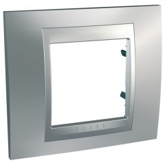 Рамка Unica Top 1 пост Хром матовый-Алюминий