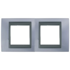 Рамка Unica Top 2 поста Берилл-Графит