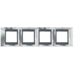 Рамка Unica Top 4 поста Хром-Графит