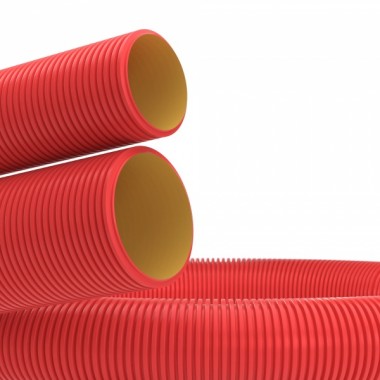 Отзывы Труба гибкая двустенная для кабельной канализации д.110мм, цвет красный, без протяжки [бухта 100м]