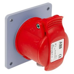 Розетка встраиваемая прямая ABB 332 RU6 IP44 32A 3P+E