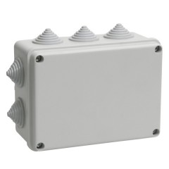 Коробка КМ41242 распаячная для открытой проводки 150х110х70 мм IP55 (10 гермовводов) ИЭК