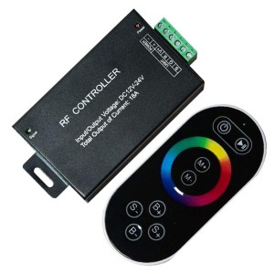 Обзор Контроллер LD55 для светодиодной ленты RGB 12/24V 216/432W с радио пультом ДУ 14 режимов, черный