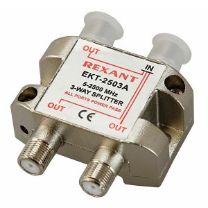 Купить Делитель ТВ Rexant 3 выхода 5-2500 МГц под F-разъём