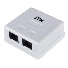 ITK Настенная информационная розетка RJ45, кат.5Е UTP, 2-порта