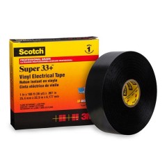 Изолента ПВХ 3M Scotch Super 33+ черная 38мм х 33 метра (от -18°С до +105°С)