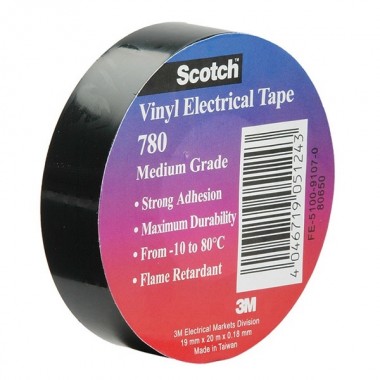Купить Изолента ПВХ 3M Scotch 780 черная Ширина: 19мм Длина: 20 метров (от -10°С до +80°С)