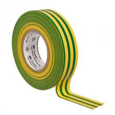 Купить Изолента ПВХ 3M Temflex 1300 желто-зеленая 19мм х 20 метров (от 0°С до +60°С)