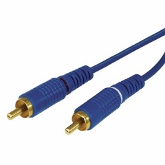 Шнур 2x2 RCA 5М синий GOLD