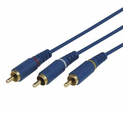 Шнур 3х3 RCA 1.5М синий GOLD