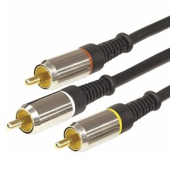 Шнур 3RCA Plug-3RCA Plug 5М GOLD-металл