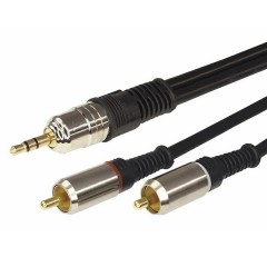 Шнур 3.5 Stereo Plug-2RCA Plug 1.5М GOLD металл