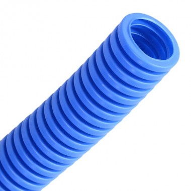 Купить Труба гофрированная Промрукав ПП д16 лёгкая HF безгалогенная синяя (100м)