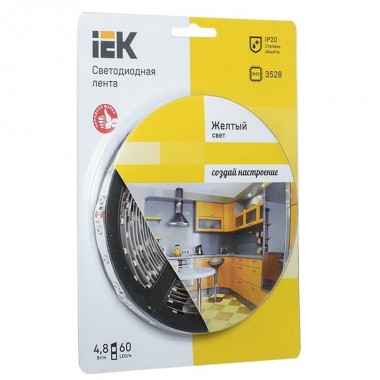 Купить Лента LED 5м  блистер LSR-3528Y60-4.8-IP20-12V IEK-eco желтый