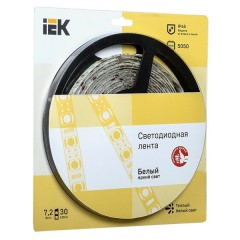 Лента LED 5м  блистер  LSR-5050WW30-7,2-IP65-12V IEK теплый белый