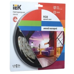 Лента LED 5м  блистер LSR-3528RGB54-4.8-IP65-12V IEK-eco