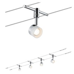Тросовая система 4 светильника Paulmann LED Stage 4x5W 4x300lm 2700 230/12V 10m белый/хром матовый