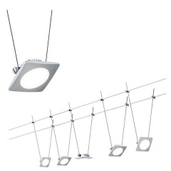 Тросовая система 4 светильника Paulmann QuadLED 5x4W 5x200lm 2700K 230/12V 10m хром/матовый