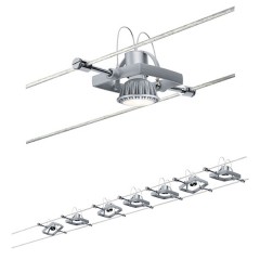 Тросовая система 7 светильников Paulmann Set Mac II GU5.3 max. 7x10W 230/12V 10m хром матовый