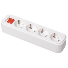 Колодка IEK CLASSIC 4 розетки 16А с заземлением с выключателем К04В