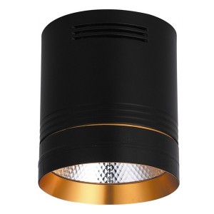 Накладной светодиодный светильник AL521 10W 4000K 900Lm 35° черный c золотым кольцом