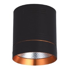 Накладной светодиодный светильник AL521 20W 4000K 1800Lm 35° черный c золотым кольцом