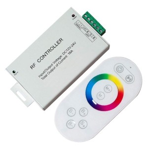 Обзор Контроллер LD56 для светодиодной ленты RGB 12/24V 216/432W с радио пультом ДУ 14 режимов, белый