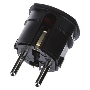 Вилка ABL термопласт 16A, 2P+E, 250V, подключение боковое (черный)