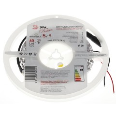 Светодиодная лента ЭРА LS3528-60LED-IP20-WW-eco-5m 4,8W/m 12V теплый белый 5055398641620