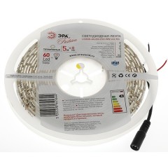 Светодиодная лента ЭРА LS3528-60LED-IP65-WW-eco-5m 4,8W/m 12V теплый белый 5055398641644