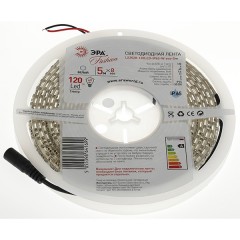 Светодиодная лента ЭРА LS3528-120LED-IP65-W-eco-5m 9,6W/m 12V холодный белый 5055398641699