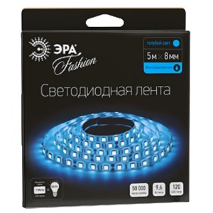 Светодиодная лента ЭРА LS3528-120LED-IP65-B-5m 9,6W/m 12V синий 5055398613689